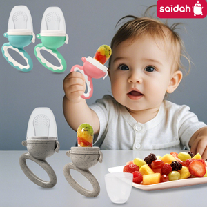 Silicona de tiburón alimentador de frutas para bebés | Silicona líquida de grado alimenticio sin BPA | Mesh Pouch para la autoimenación segura | Alivio y nutrición inicial