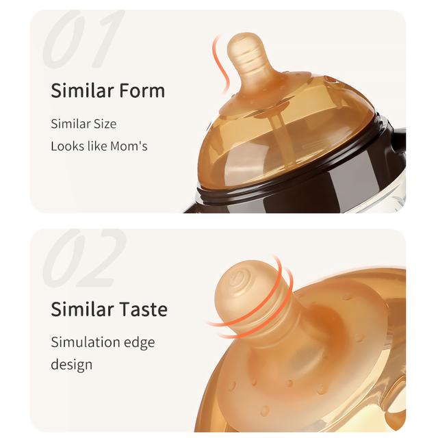 Biberón de cuello ancho con sensación natural y respiraderos duales