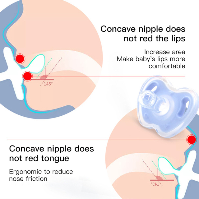 Soft Natural Silicone Baby Pitpier - Día y noche Louritante Comodidad