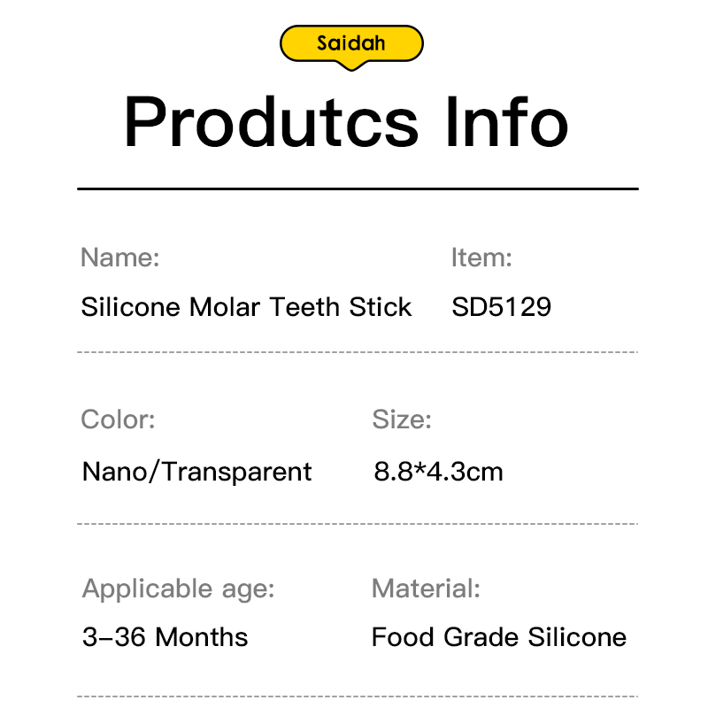 BPA sin BPA y flexible para la dentición de silicona para bebés