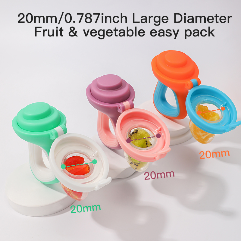 Alimentador de frutas y verduras de silicona líquida de grado alimenticio sin BPA con bolsa de malla