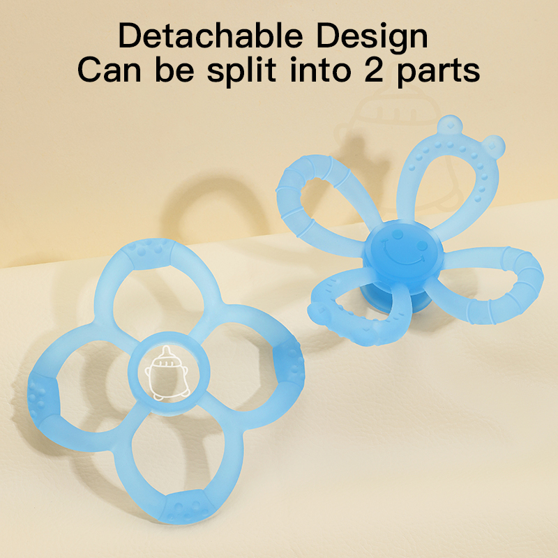 Forma de pétalo extraíble de silicona líquida suave silicona de silicona jóvenes bola de teatro - empuñadura de mano y juguete de dentición para bebé