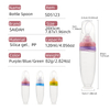 120 ml/4 oz infantil bebés líquido silicona alimentador de alimentación de alimentos | Puré de frutas y dispensador de pasta de arroz | Cuchara desmontable | Base de succión sin deslizamiento | Diseño de alimentación de una sola mano