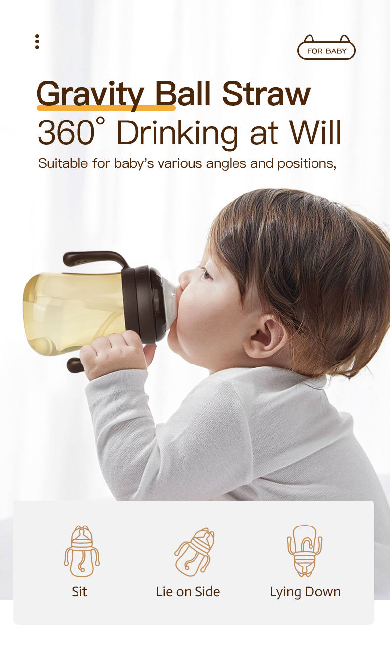 Silicona blanda 360 ° Copa de sorbos para leche segura y agua para beber