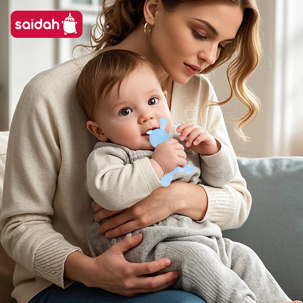 Silicona en forma de conejo sin BPA TEATER - Toy de dentición de infante seguro y suave