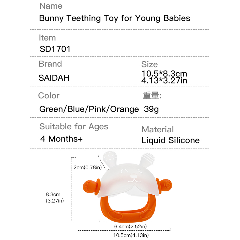 Lindo bunny de silicona para bebés