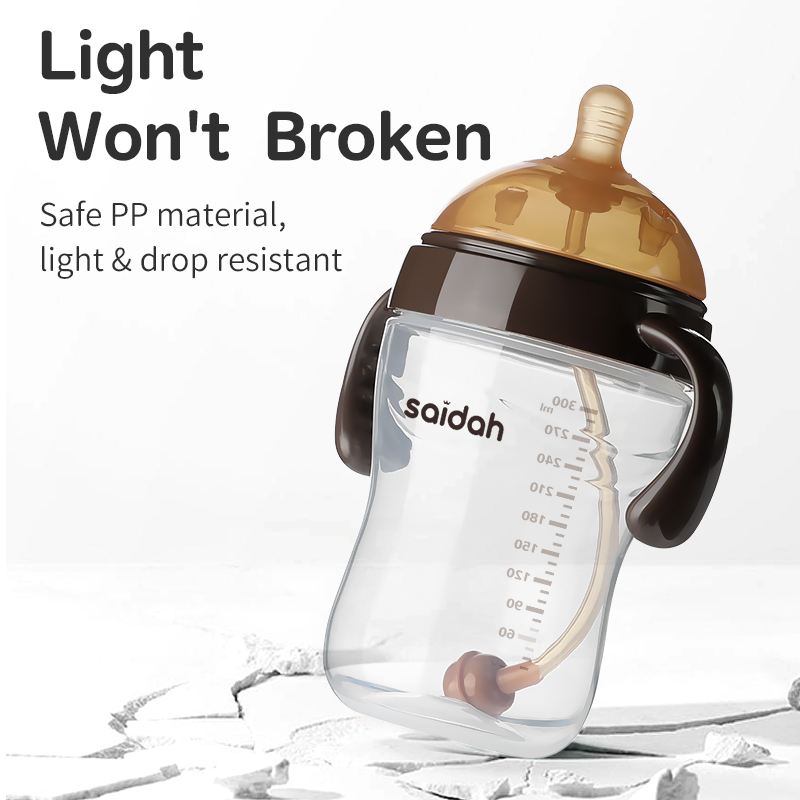 Biberón de cuello ancho con sensación natural y respiraderos duales