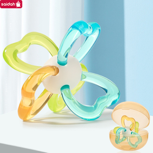 Bola de teether sensorial de pétalos calmante-Toy de masticación infantil sin BPA de agarre fácil