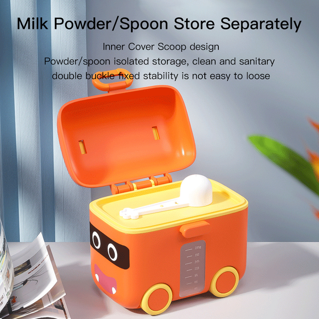 Almacenamiento de alimentos para bebés de silicona a prueba de fugas y carro de juguete