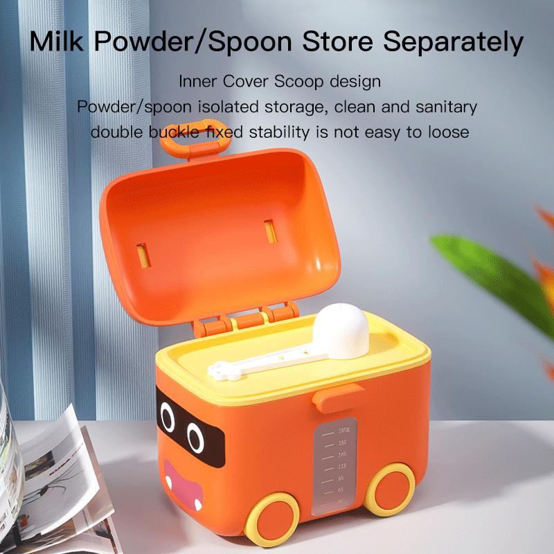Almacenamiento de alimentos para bebés de silicona a prueba de fugas y carro de juguete