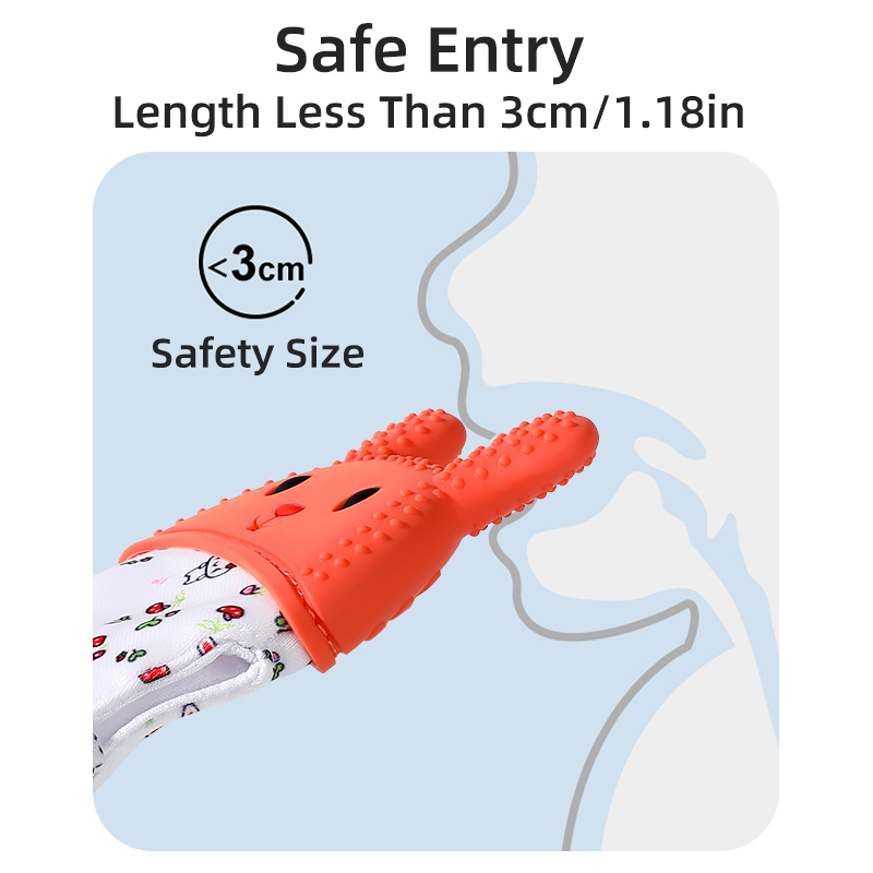 Mittens para bebés. Guantes de silicona de grado alimenticio de silicona | Juguete de diseño infantil de diseño de conejo suave y calmante