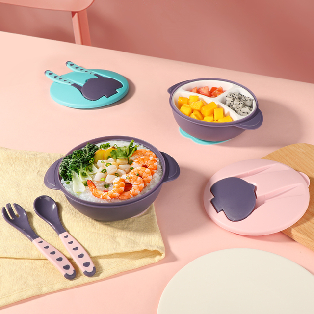 Tazón de comida para bebés dividido de dos capas: evita la mezcla de sabores - PP sin BPA