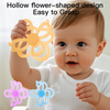 Forma de pétalo extraíble de silicona líquida suave silicona de silicona jóvenes bola de teatro - empuñadura de mano y juguete de dentición para bebé