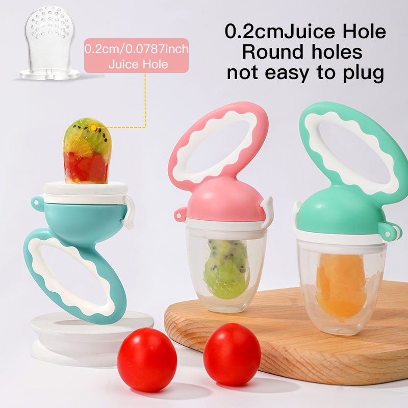 Silicona de tiburón alimentador de frutas para bebés | Silicona líquida de grado alimenticio sin BPA | Mesh Pouch para la autoimenación segura | Alivio y nutrición inicial