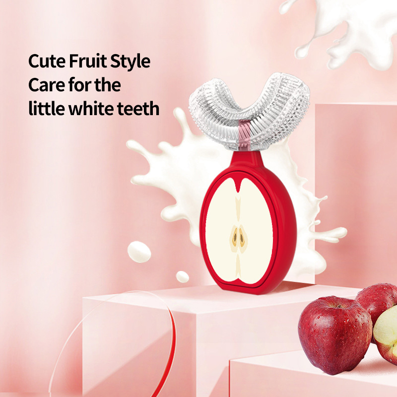 Cepillo de dientes en forma de U para niños pequeños | 360 ° Auto-limpieza con cerdas de silicona de grado alimenticio | Conjunto de dentición y entrenamiento (1-3 años)