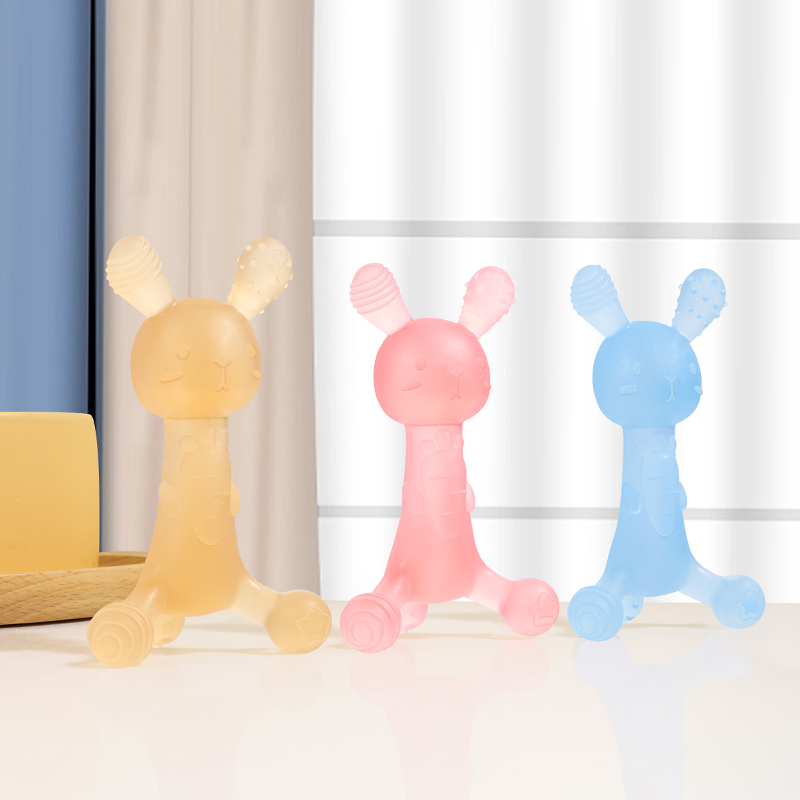 Silicona en forma de conejo sin BPA TEATER - Toy de dentición de infante seguro y suave