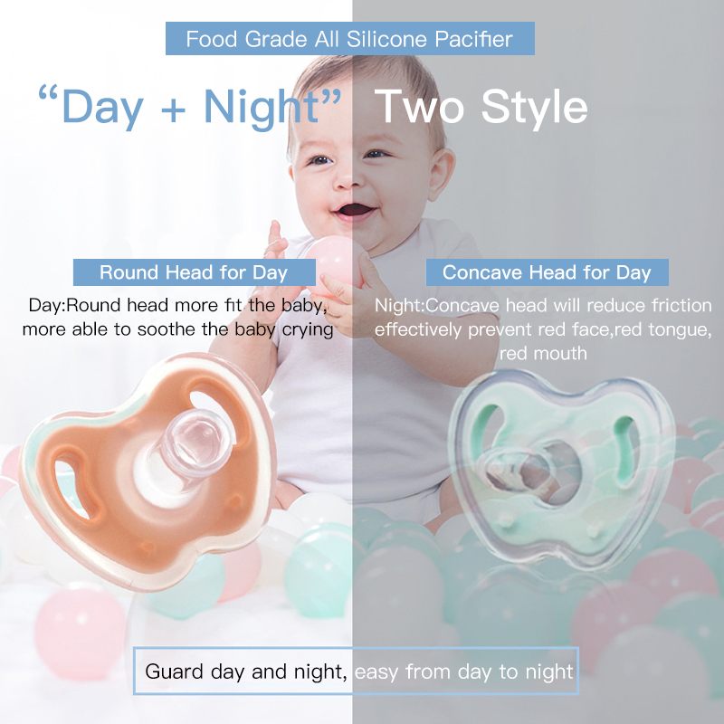 Soft Natural Silicone Baby Pitpier - Día y noche Louritante Comodidad