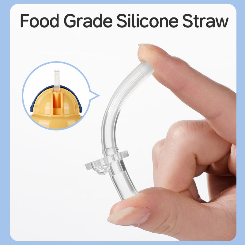 Copa para bebés para bebés sin deslizamiento con paja de silicona