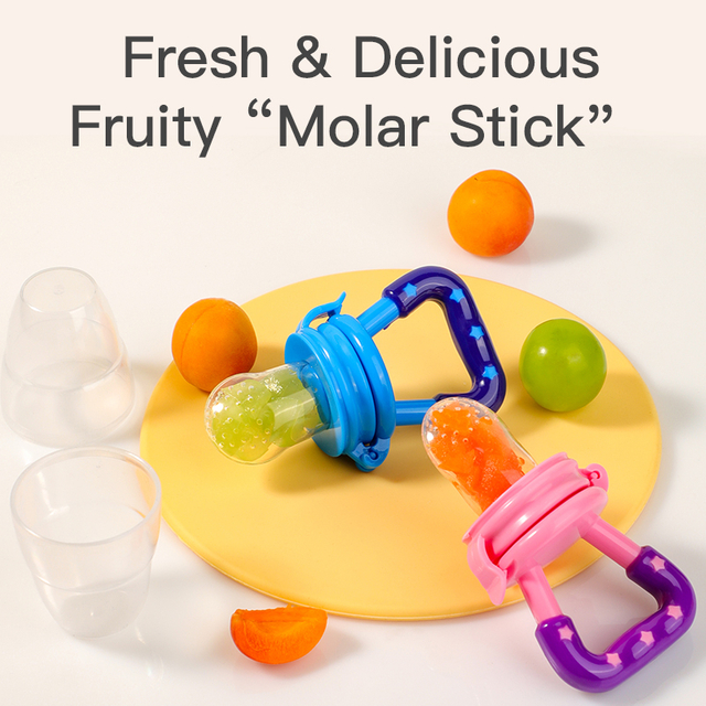 Star Silicone Baby Feeder & Teether - Pacificador de fruta libre de BPA para alivio de la dentición + juguete de masticación suave