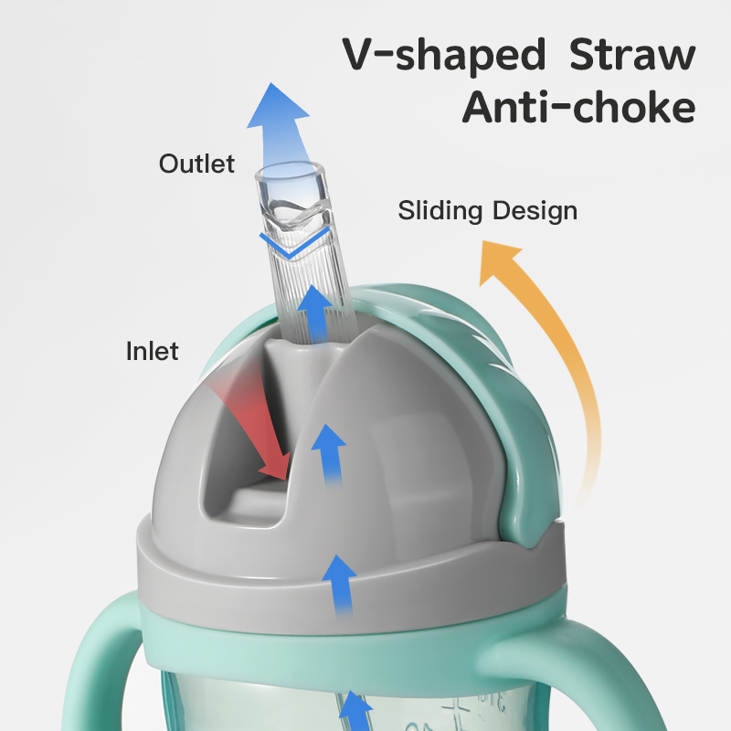 Copa de entrenamiento para bebés sin BPA ecológica con válvula anti-queso