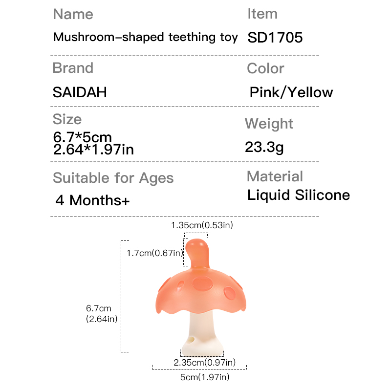 Calmante juguete para infantil de silicona sin BPA para alivio de goma