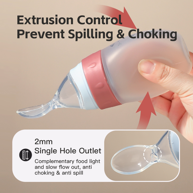 Alimentador de pasta de arroz de silicona líquida de 3oz/100 ml con cuchara dispensadora