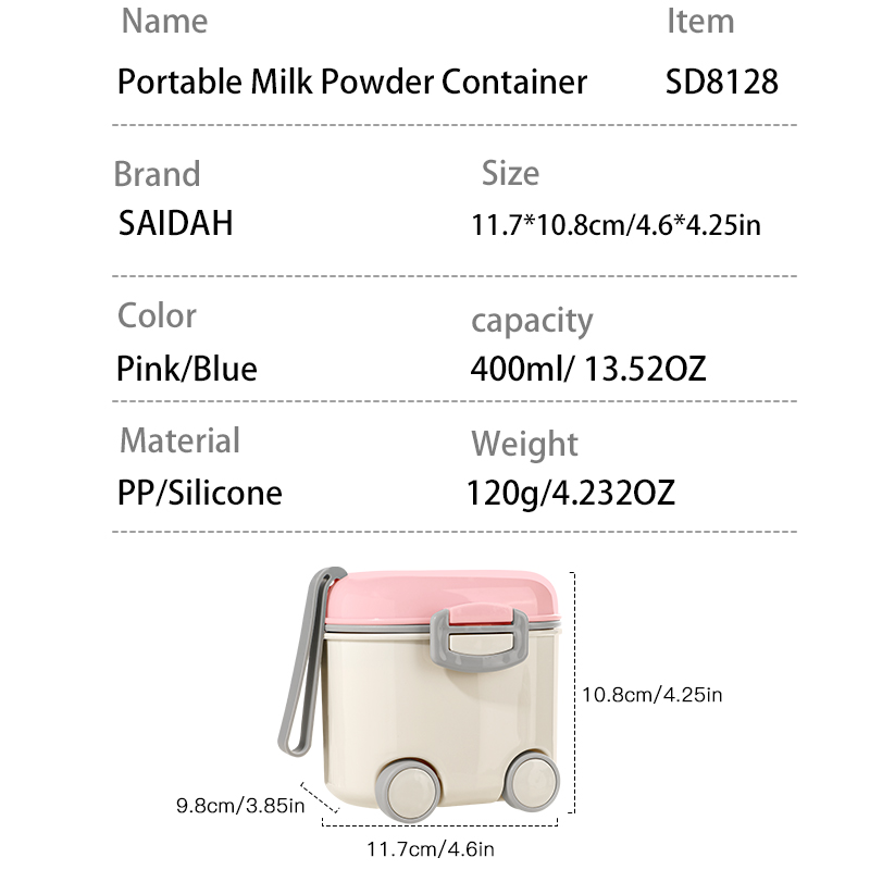 400ml SAIDAH SD8128 Tipo de contenedor de leche de leche portátil de gran capacidad portátil con mango